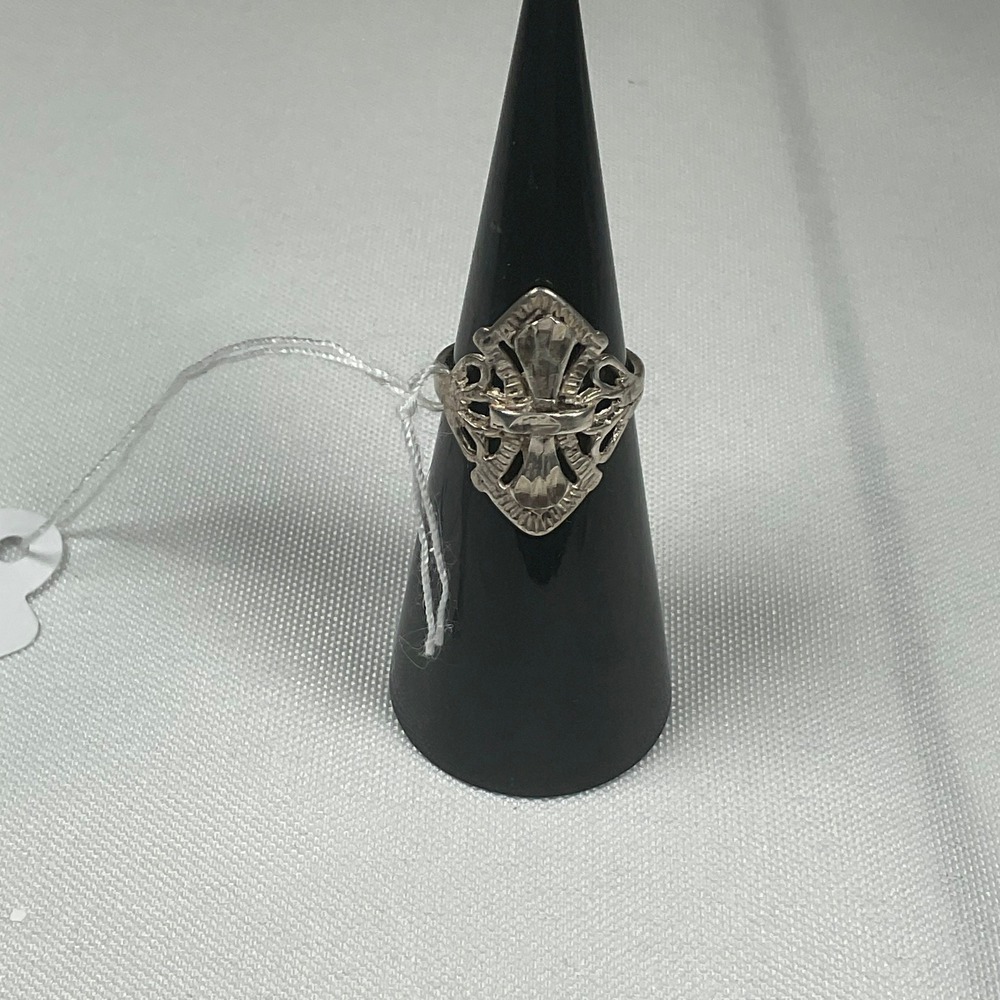 925 Sterling Silver Vintage Mid-Century Artisan Filigree Ring